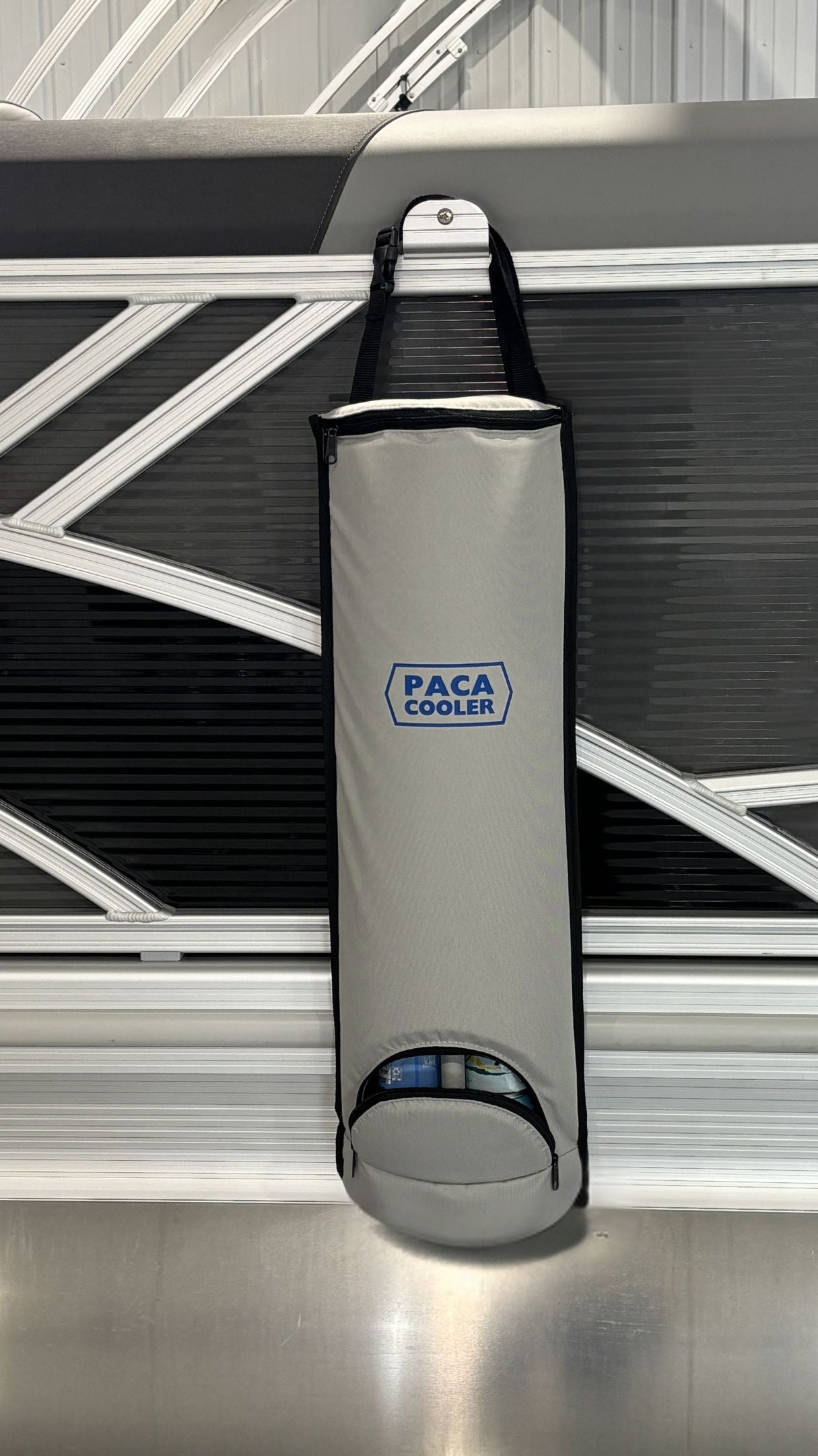 The Paca Cooler opens at the bottom opening unzips so you can effortlessly grab drinks while floating near your boat. No more needing to get out of the water for every drink.